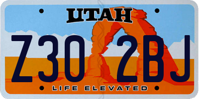 UT license plate Z302BJ