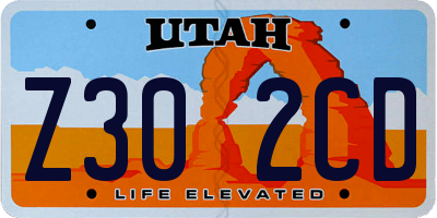UT license plate Z302CD