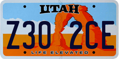 UT license plate Z302CE