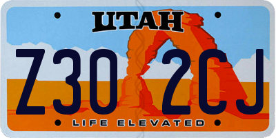 UT license plate Z302CJ