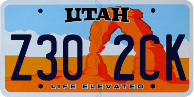 UT license plate Z302CK