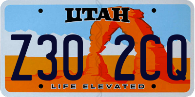 UT license plate Z302CQ