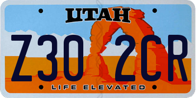 UT license plate Z302CR