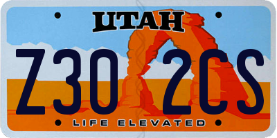 UT license plate Z302CS