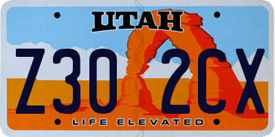 UT license plate Z302CX
