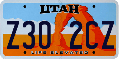 UT license plate Z302CZ