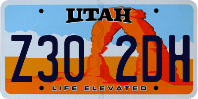 UT license plate Z302DH