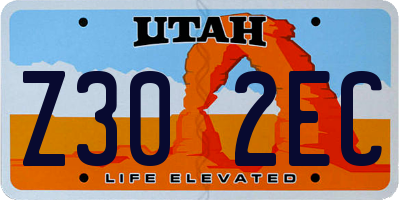 UT license plate Z302EC