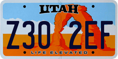 UT license plate Z302EF