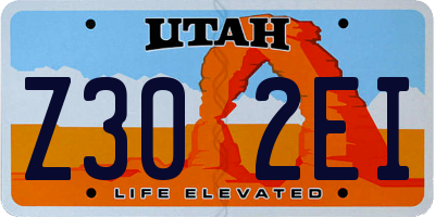 UT license plate Z302EI