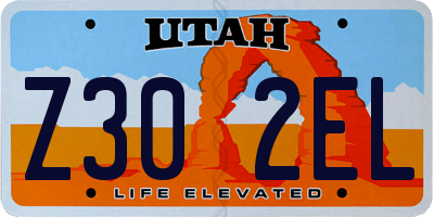 UT license plate Z302EL