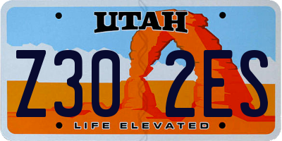 UT license plate Z302ES