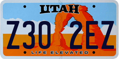 UT license plate Z302EZ
