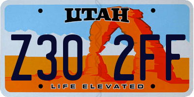 UT license plate Z302FF