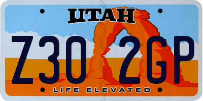 UT license plate Z302GP