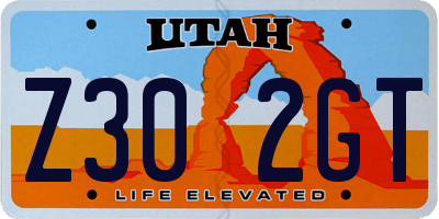 UT license plate Z302GT