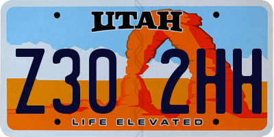 UT license plate Z302HH