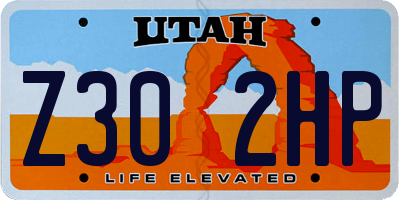 UT license plate Z302HP