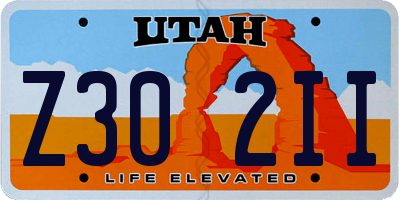 UT license plate Z302II