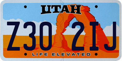 UT license plate Z302IJ