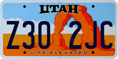 UT license plate Z302JC