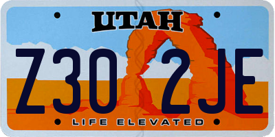 UT license plate Z302JE