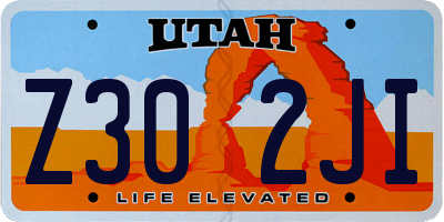 UT license plate Z302JI