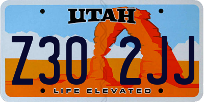 UT license plate Z302JJ