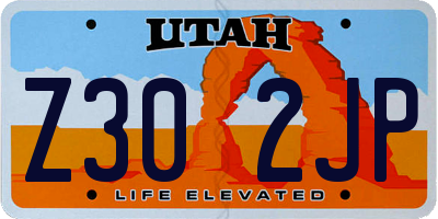 UT license plate Z302JP