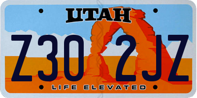 UT license plate Z302JZ