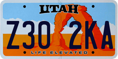 UT license plate Z302KA