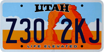 UT license plate Z302KJ