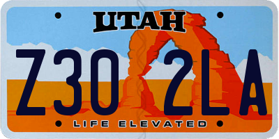 UT license plate Z302LA