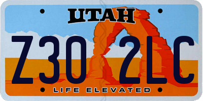 UT license plate Z302LC