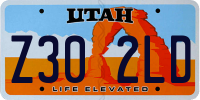 UT license plate Z302LD