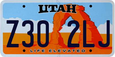 UT license plate Z302LJ