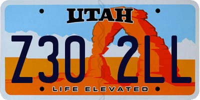 UT license plate Z302LL
