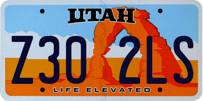 UT license plate Z302LS