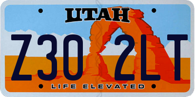UT license plate Z302LT