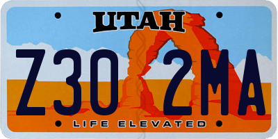 UT license plate Z302MA
