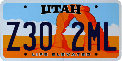 UT license plate Z302ML