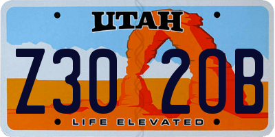 UT license plate Z302OB