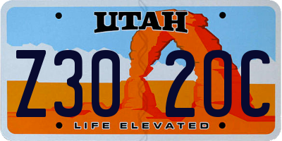 UT license plate Z302OC