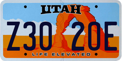 UT license plate Z302OE