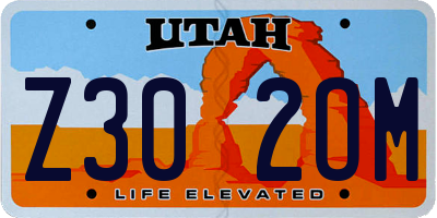 UT license plate Z302OM