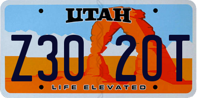 UT license plate Z302OT