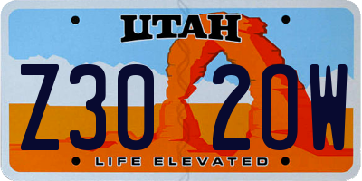 UT license plate Z302OW