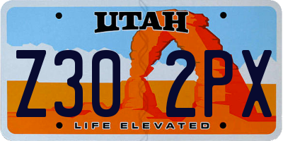 UT license plate Z302PX