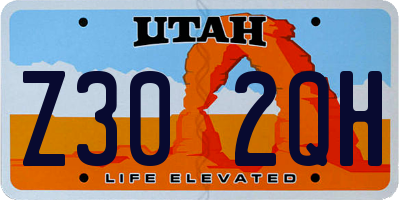 UT license plate Z302QH