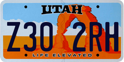 UT license plate Z302RH
